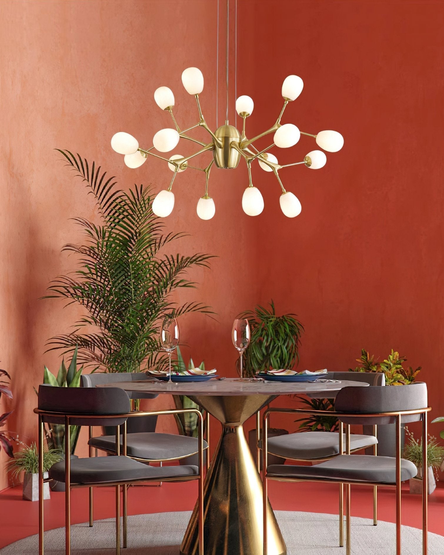 modern-brass-chandelier-with-pearl-glass-shades-and-elegant-curved-arms