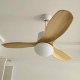 Modern LED Integrated Ceiling Fan with Wood Blades and Remote Control Light