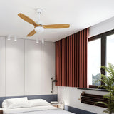 Modern LED Integrated Ceiling Fan with Wood Blades and Remote Control Light