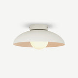 Modern Matte Metal and Glass Dome Flush Mount Ceiling Light for Hallway Kitchen