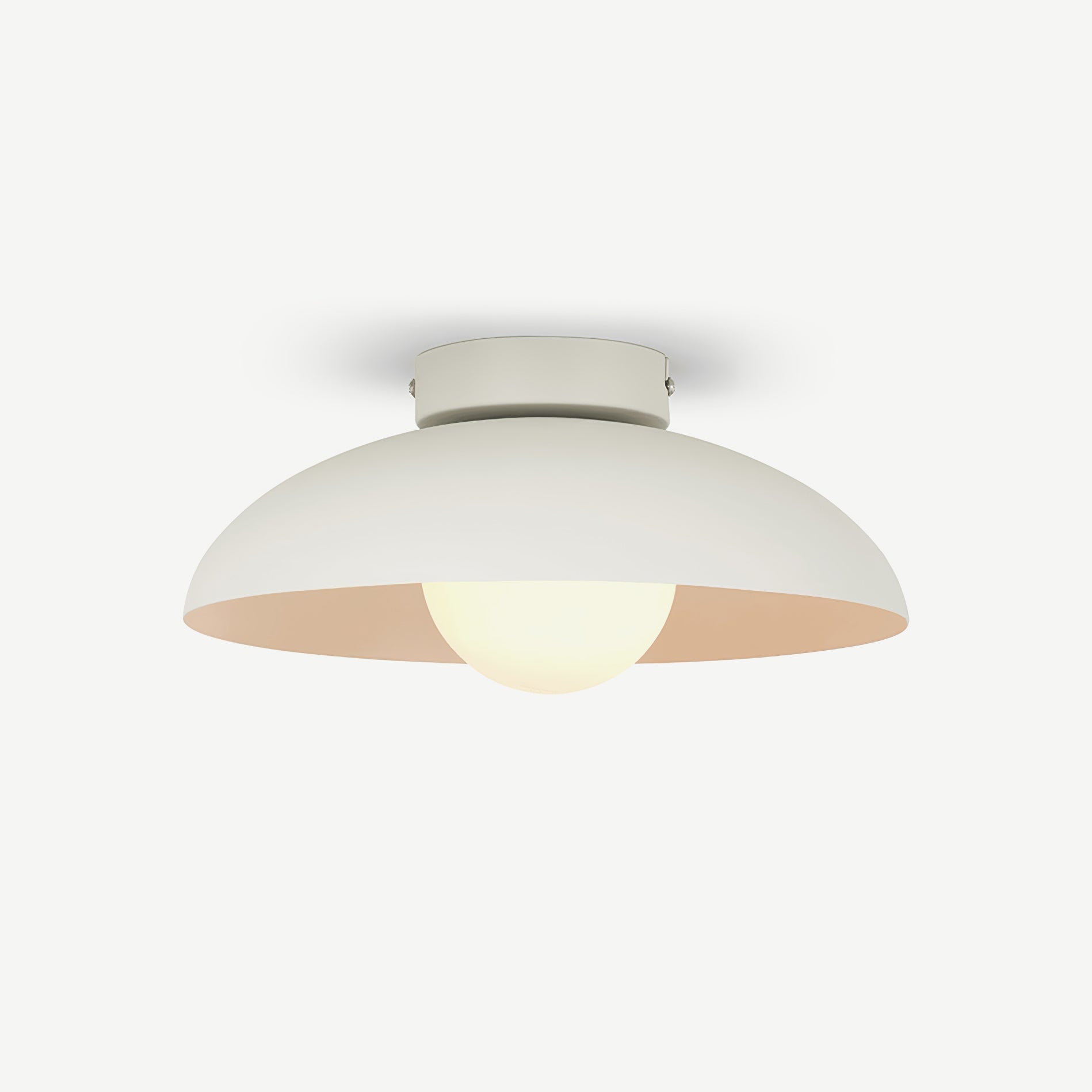 Modern Matte Metal and Glass Dome Flush Mount Ceiling Light for Hallway Kitchen
