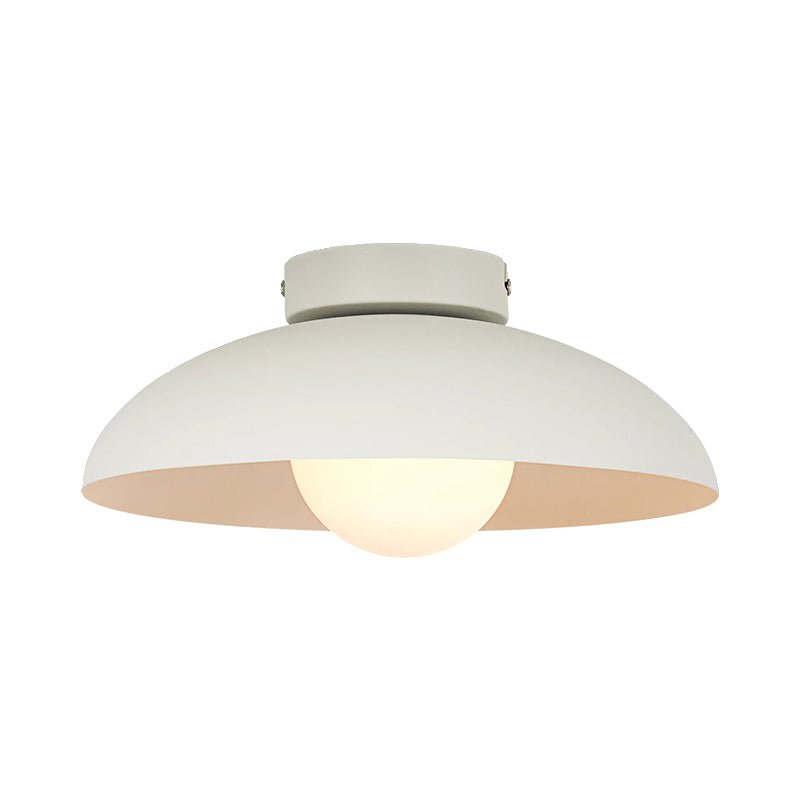 Modern Matte Metal and Glass Dome Flush Mount Ceiling Light for Hallway Kitchen