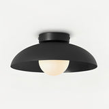 Modern Matte Metal and Glass Dome Flush Mount Ceiling Light for Hallway Kitchen
