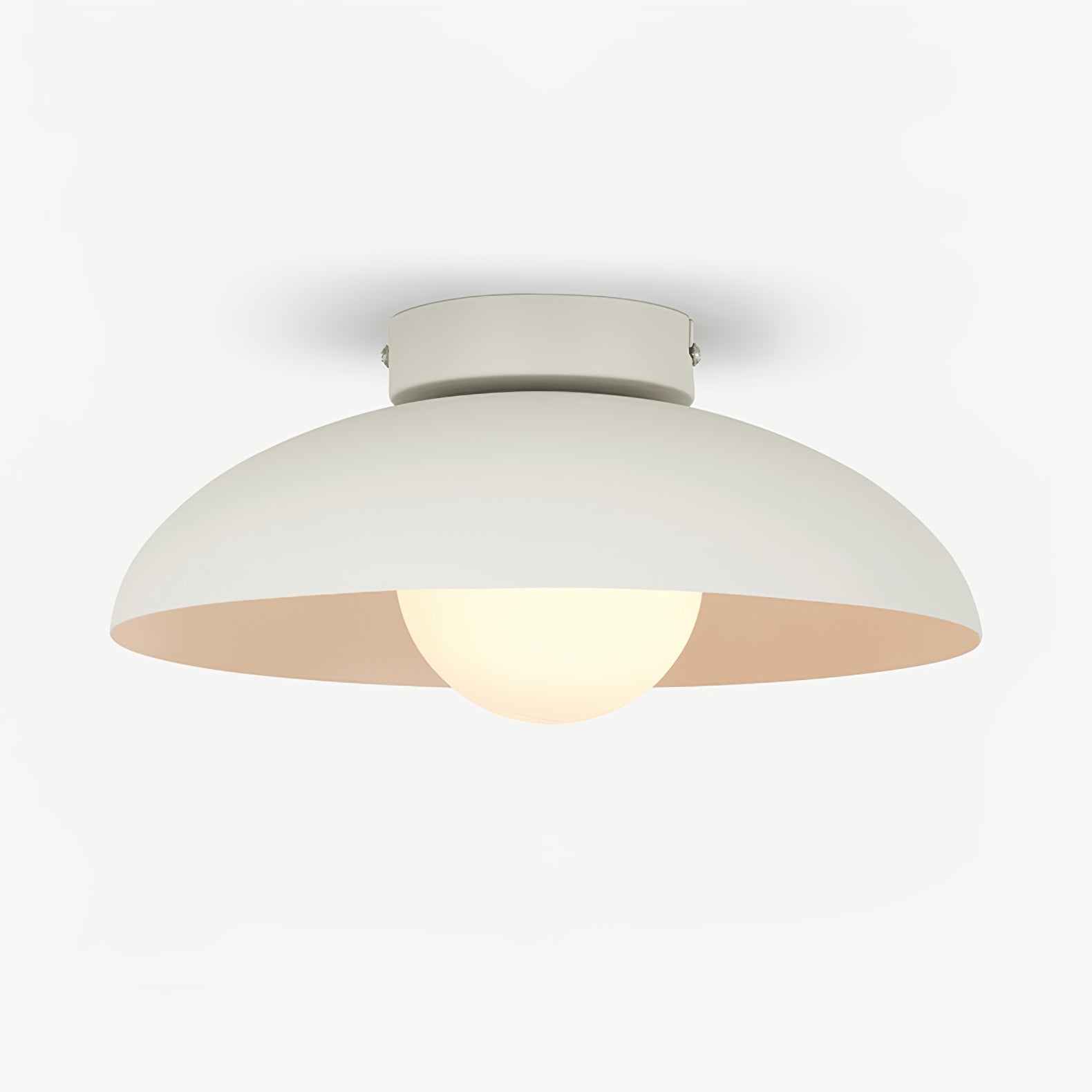 Modern Matte Metal and Glass Dome Flush Mount Ceiling Light for Hallway Kitchen