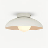 Modern Matte Metal and Glass Dome Flush Mount Ceiling Light for Hallway Kitchen