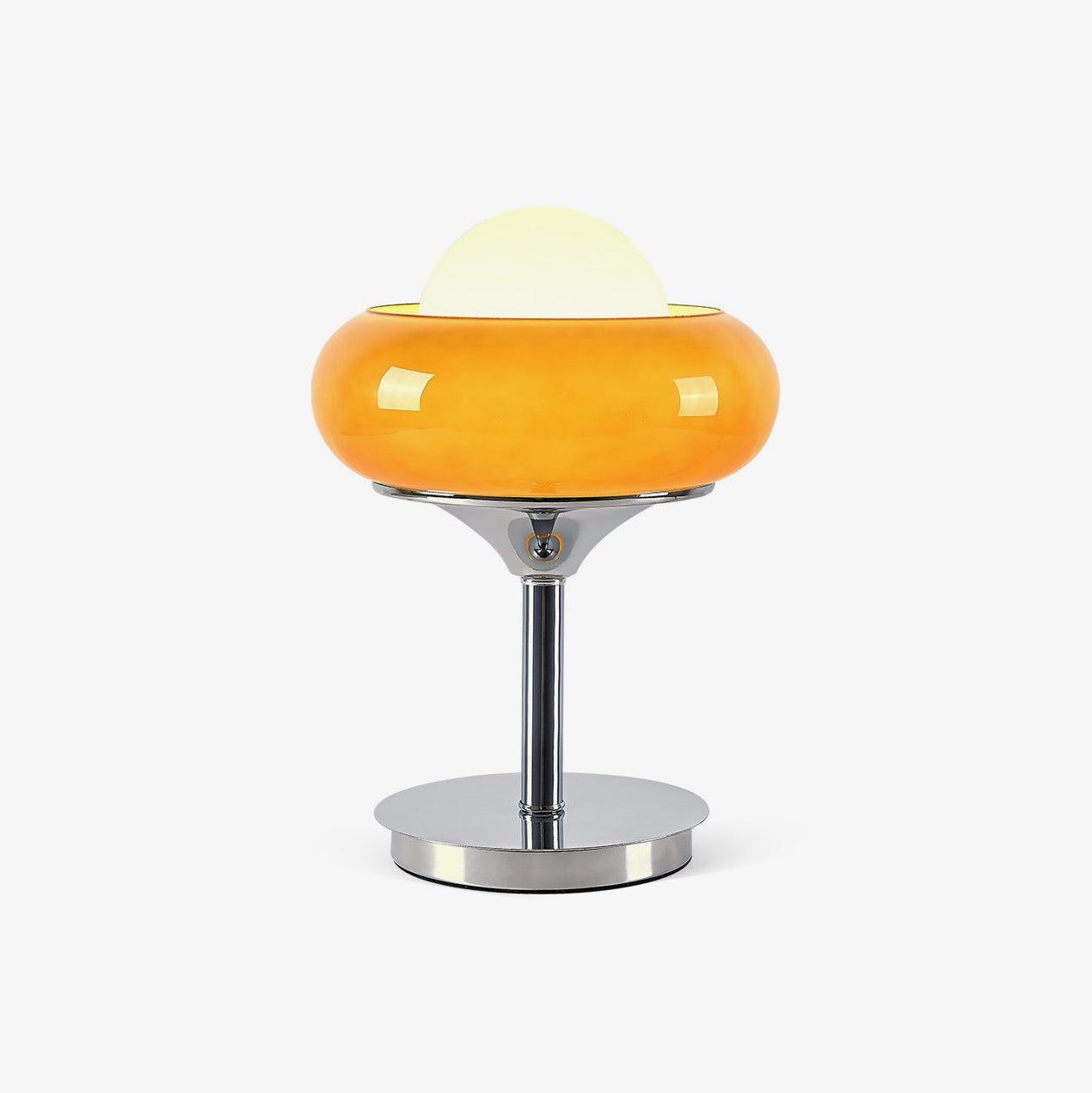Harvey Chrome Space Age Table Lamp with Glass Globe and Plexiglass Shade