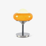 Harvey Chrome Space Age Table Lamp with Glass Globe and Plexiglass Shade