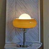 Harvey Chrome Space Age Table Lamp with Glass Globe and Plexiglass Shade