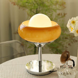 Harvey Chrome Space Age Table Lamp with Glass Globe and Plexiglass Shade
