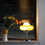 Harvey Chrome Space Age Table Lamp with Glass Globe and Plexiglass Shade