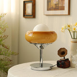 Harvey Chrome Space Age Table Lamp with Glass Globe and Plexiglass Shade
