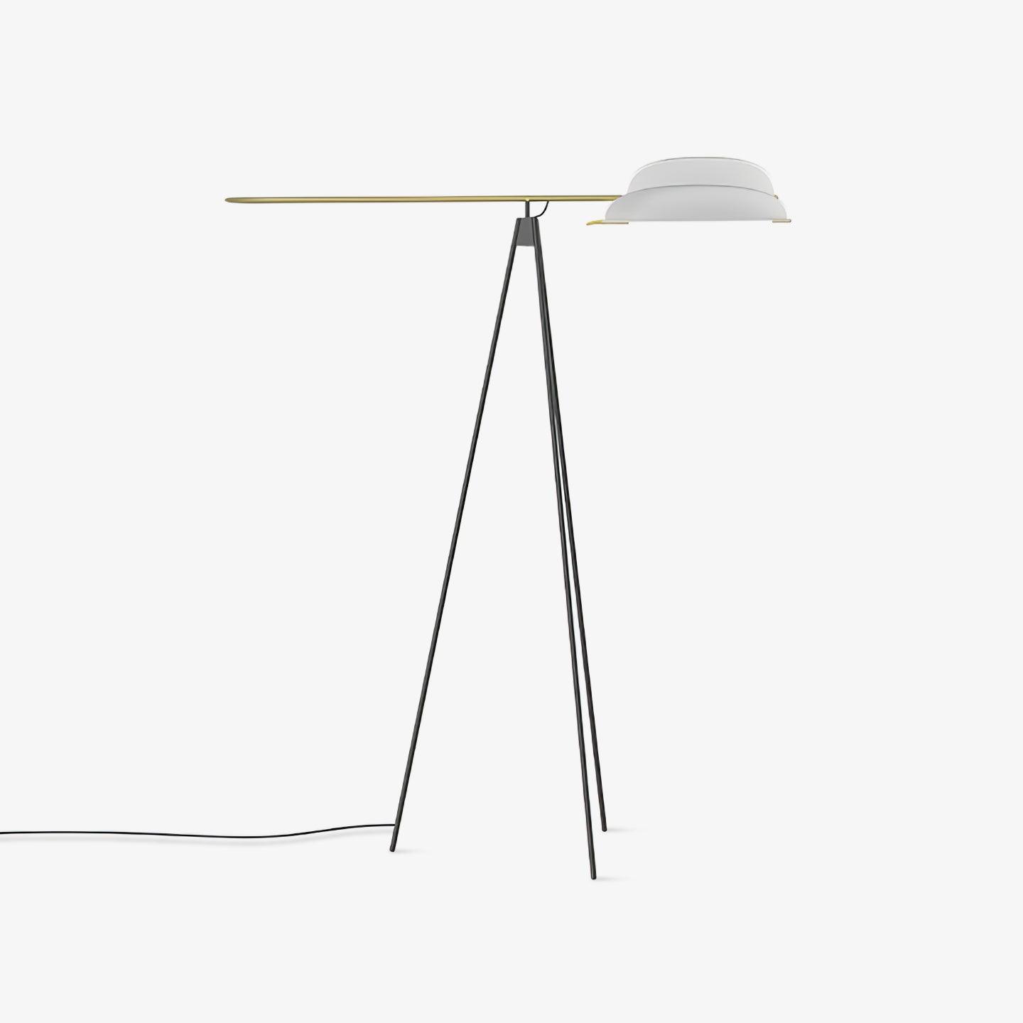Heart Wing LED Tripod Floor Lamp with Adjustable Height and Gold Black Finish