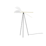 Heart Wing LED Tripod Floor Lamp with Adjustable Height and Gold Black Finish