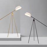 Heart Wing LED Tripod Floor Lamp with Adjustable Height and Gold Black Finish
