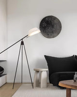 Heart Wing LED Tripod Floor Lamp with Adjustable Height and Gold Black Finish
