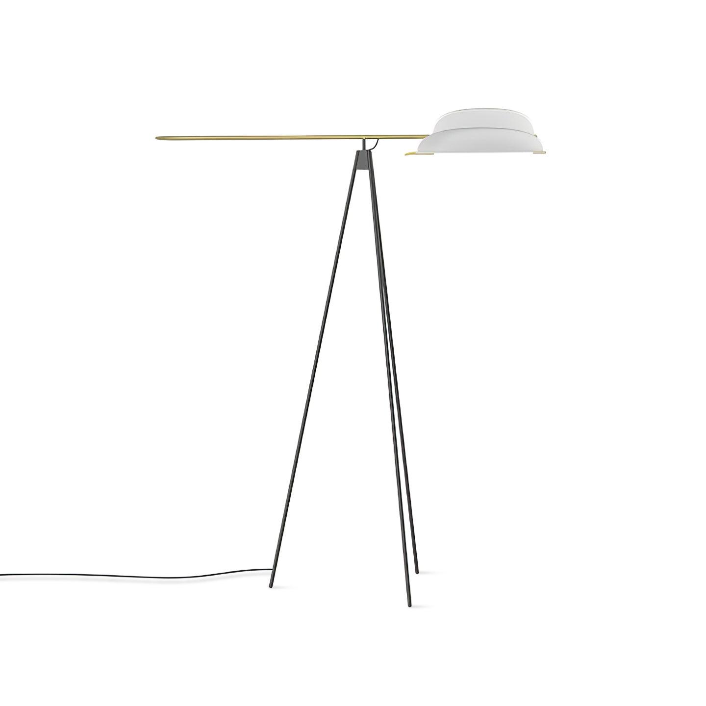 Heart Wing LED Tripod Floor Lamp with Adjustable Height and Gold Black Finish