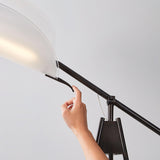 Heart Wing LED Tripod Floor Lamp with Adjustable Height and Gold Black Finish