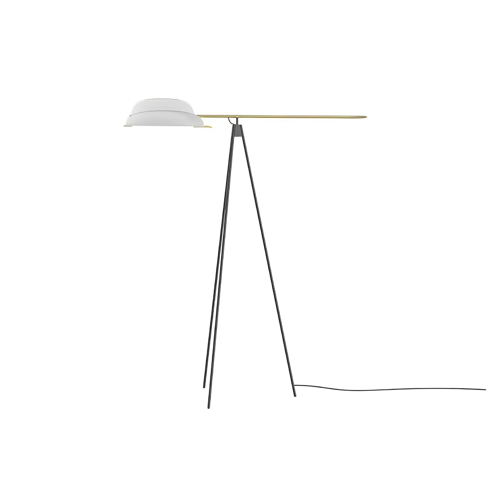 Heart Wing LED Tripod Floor Lamp with Adjustable Height and Gold Black Finish