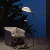 Heart Wing LED Tripod Floor Lamp with Adjustable Height and Gold Black Finish