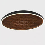 Heartwood Woven Wood Flush Mount Ceiling Light Modern LED Wooden Textured Overhead Fixture