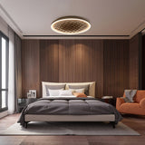 Heartwood Woven Wood Flush Mount Ceiling Light Modern LED Wooden Textured Overhead Fixture