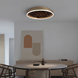 Heartwood Woven Wood Flush Mount Ceiling Light Modern LED Wooden Textured Overhead Fixture
