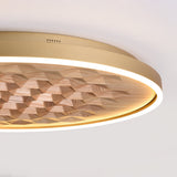 Heartwood Woven Wood Flush Mount Ceiling Light Modern LED Wooden Textured Overhead Fixture