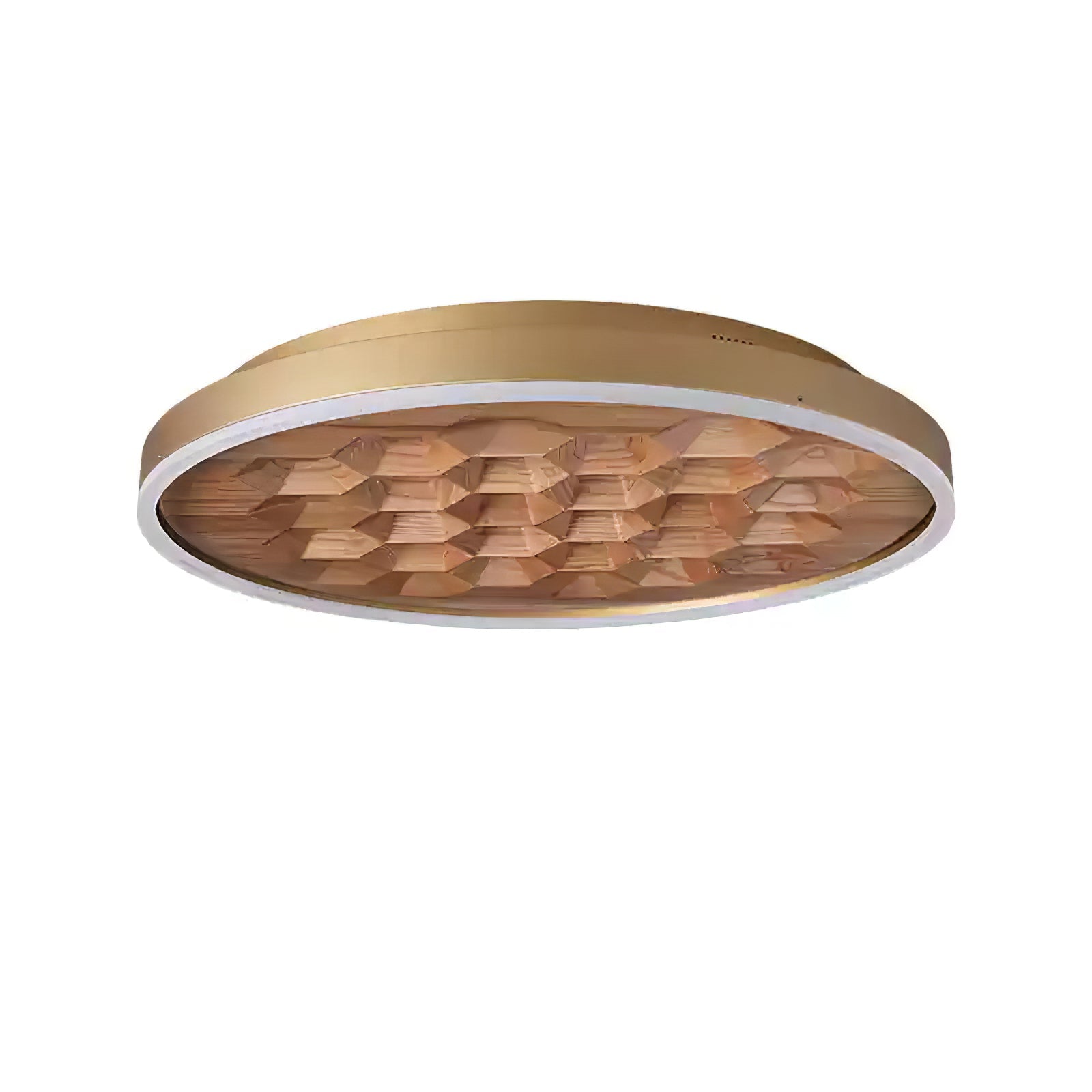 Heartwood Woven Wood Flush Mount Ceiling Light Modern LED Wooden Textured Overhead Fixture