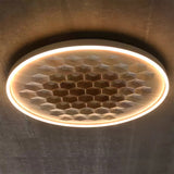 Heartwood Woven Wood Flush Mount Ceiling Light Modern LED Wooden Textured Overhead Fixture
