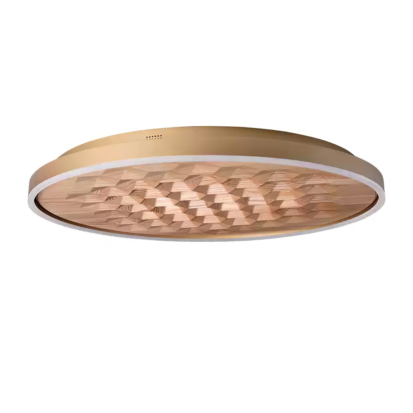Heartwood Woven Wood Flush Mount Ceiling Light Modern LED Wooden Textured Overhead Fixture