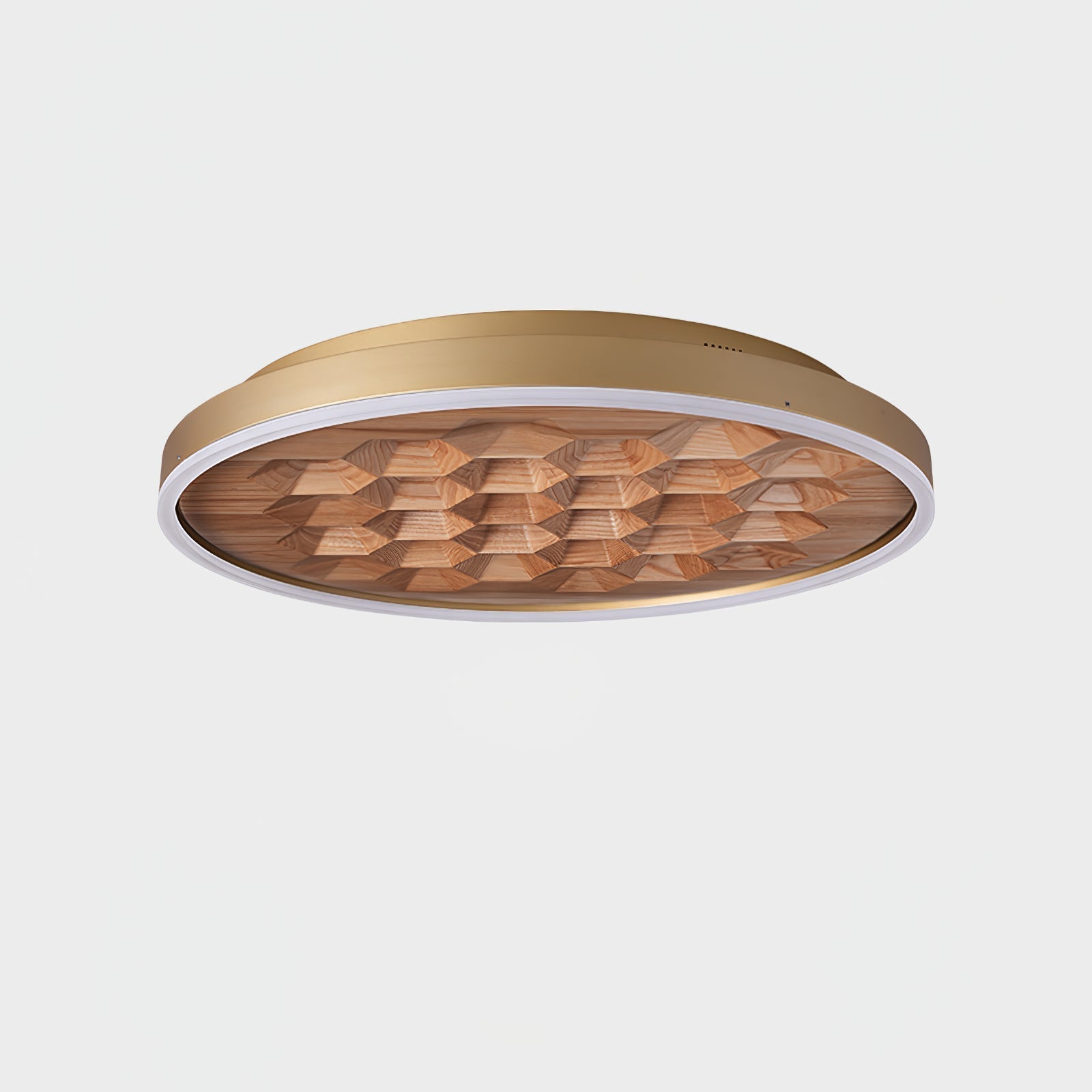 Heartwood Woven Wood Flush Mount Ceiling Light Modern LED Wooden Textured Overhead Fixture