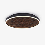Heartwood Woven Wood Flush Mount Ceiling Light Modern LED Wooden Textured Overhead Fixture