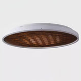 Heartwood Woven Wood Flush Mount Ceiling Light Modern LED Wooden Textured Overhead Fixture