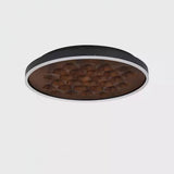 Heartwood Woven Wood Flush Mount Ceiling Light Modern LED Wooden Textured Overhead Fixture