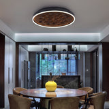 Heartwood Woven Wood Flush Mount Ceiling Light Modern LED Wooden Textured Overhead Fixture