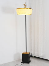 Modern Fabric Standing Floor Lamp with Iron Base and Beige Shade for Living Room