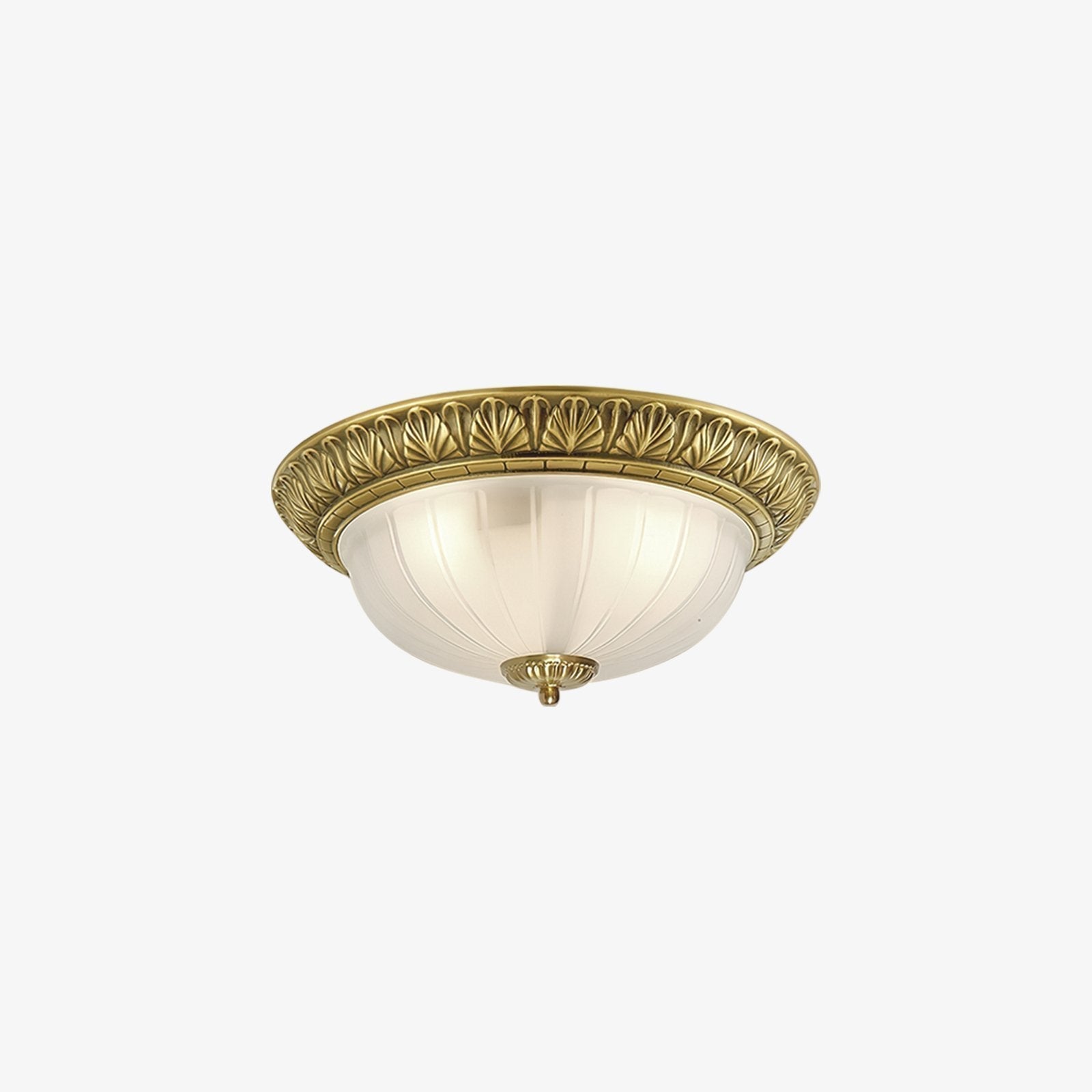 elegant-hemispherical-carved-glass-ceiling-light-brass-flush-mount-fixture