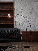 Modern Hercules Adjustable Reading Floor Lamp with Rotating Shade and Rose Gold Finish