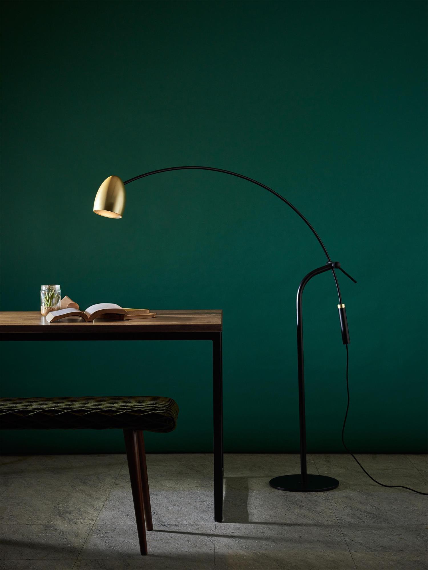 Modern Hercules Adjustable Reading Floor Lamp with Rotating Shade and Rose Gold Finish