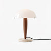 Mid Century Modern Glass Globe Table Lamp with Dark Walnut Wood and Marble Base