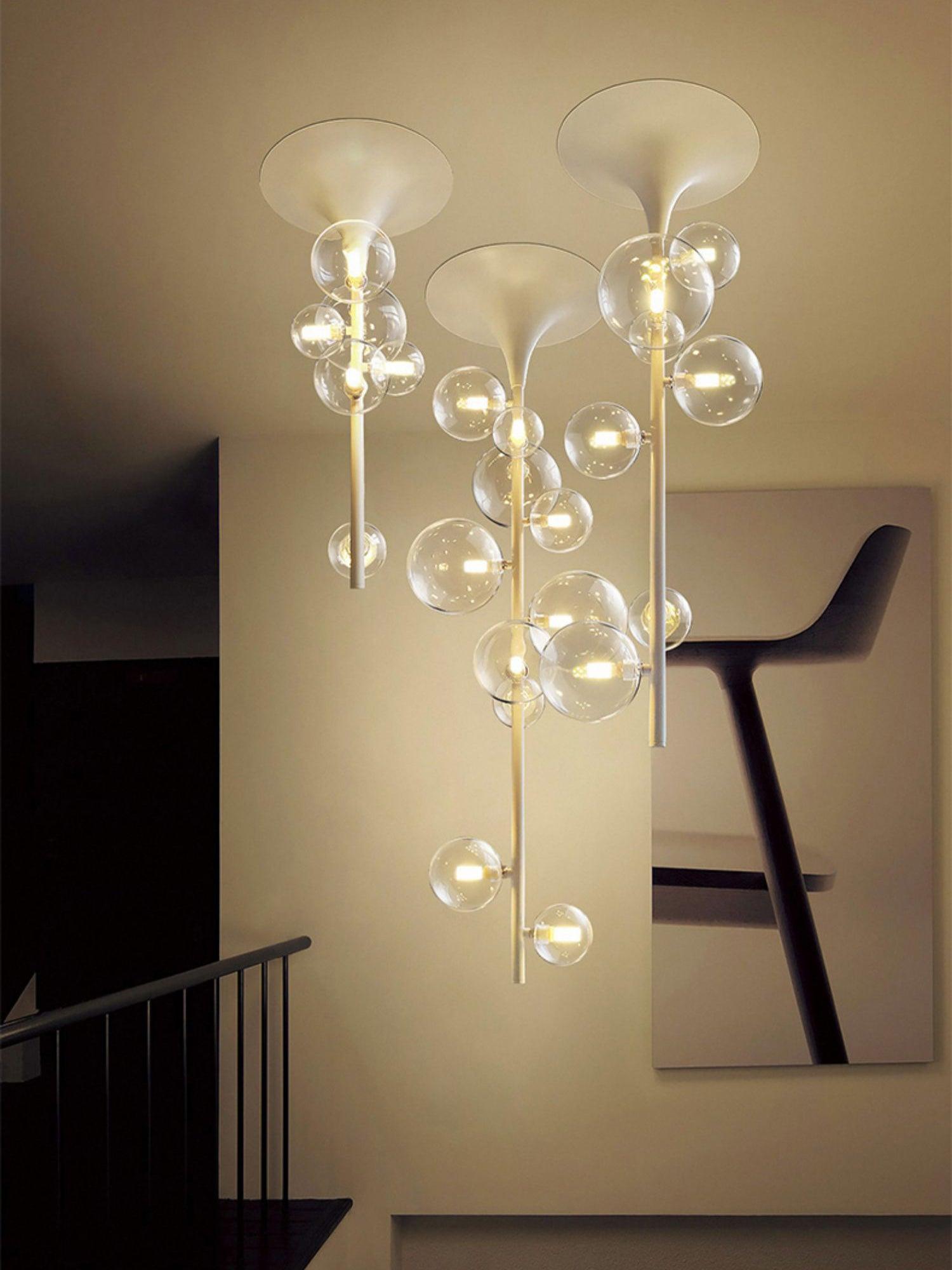 Modern Multi Head Glass Tube Ceiling Light for Hallways and Entryways
