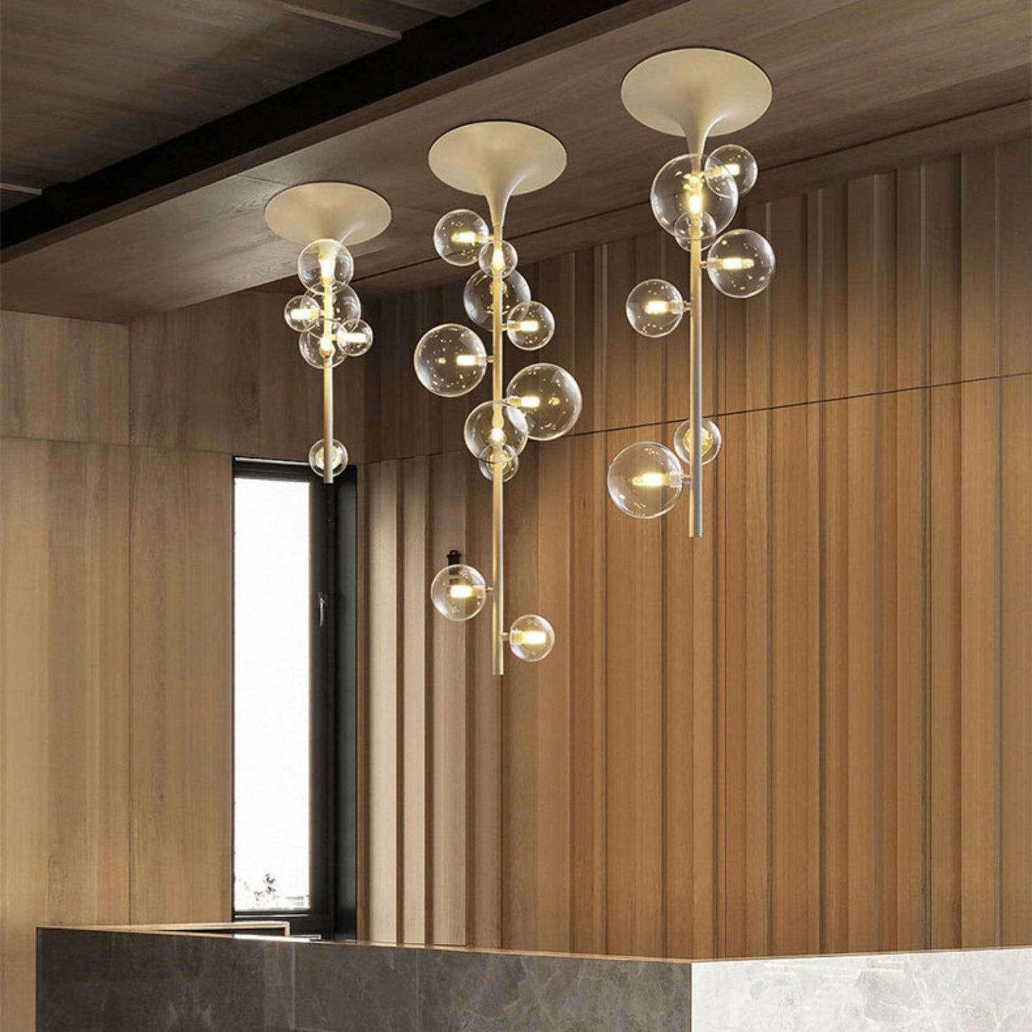 Modern Multi Head Glass Tube Ceiling Light for Hallways and Entryways