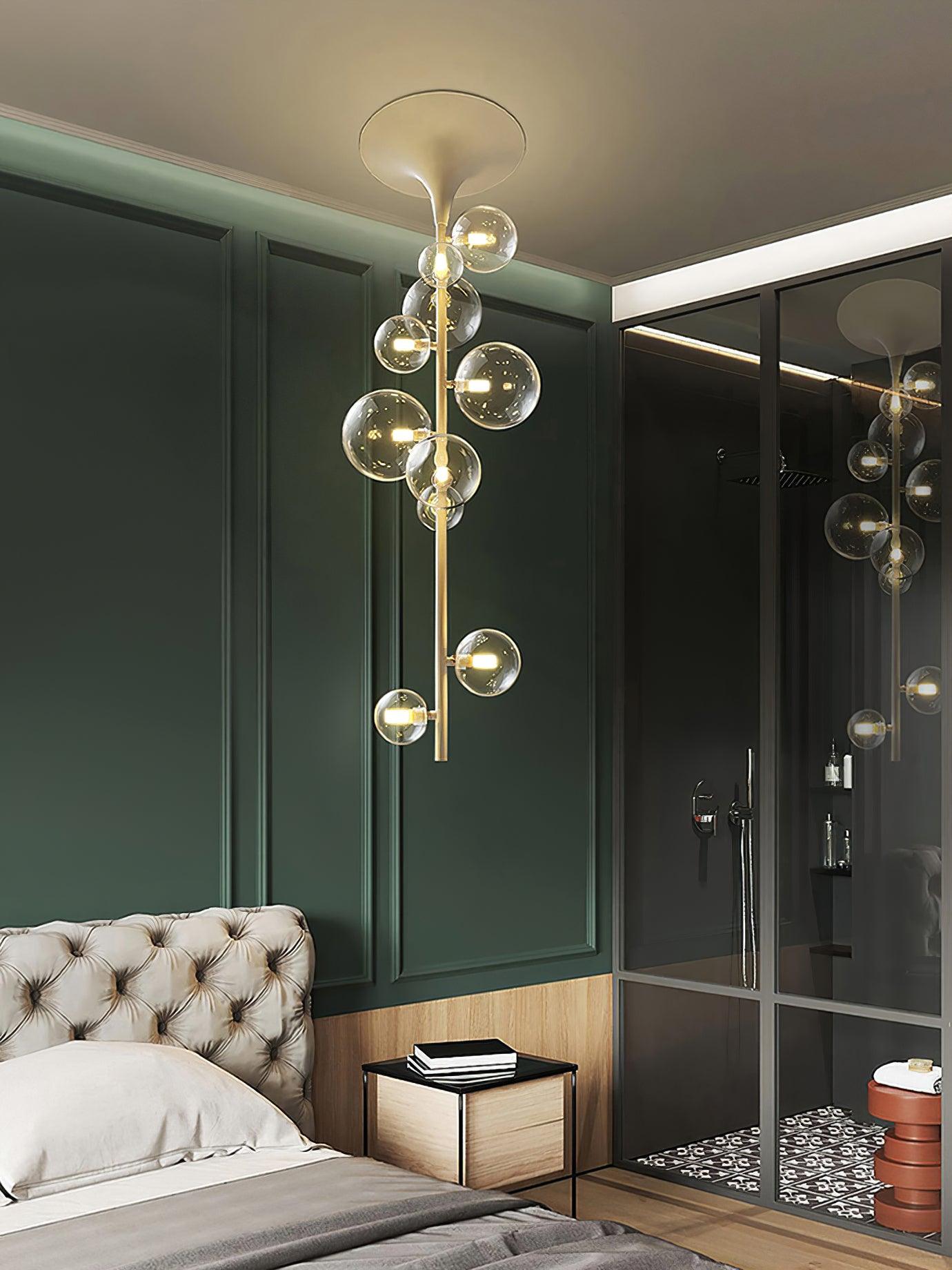 Modern Multi Head Glass Tube Ceiling Light for Hallways and Entryways