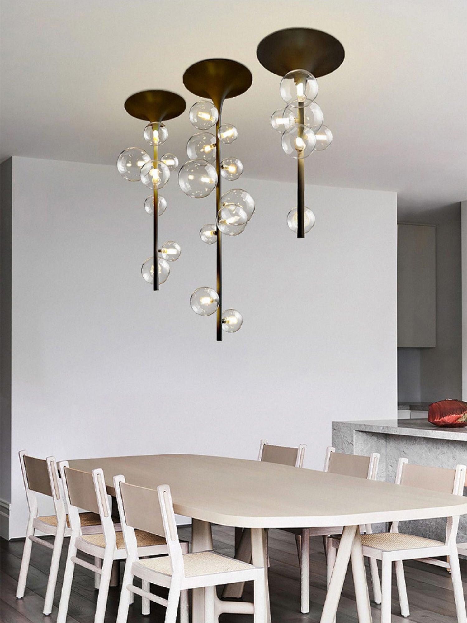 Modern Multi Head Glass Tube Ceiling Light for Hallways and Entryways
