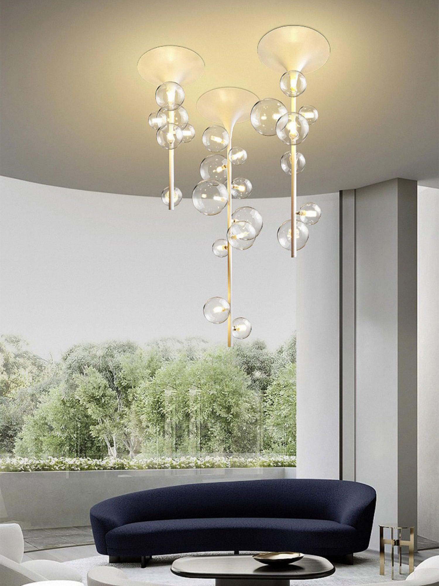 Modern Multi Head Glass Tube Ceiling Light for Hallways and Entryways