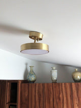 Modern Minimalist Hero Rotating LED Ceiling Light with Brass Finish and Adjustable Illumination