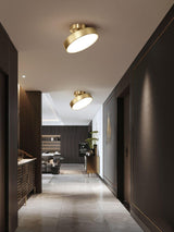 Modern Minimalist Hero Rotating LED Ceiling Light with Brass Finish and Adjustable Illumination