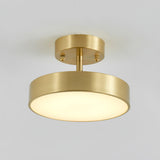 Modern Minimalist Hero Rotating LED Ceiling Light with Brass Finish and Adjustable Illumination