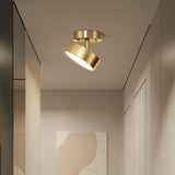 Modern Minimalist Hero Rotating LED Ceiling Light with Brass Finish and Adjustable Illumination