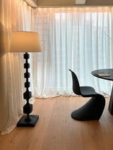 Modern Hexas Stacked Wood and Metal Floor Lamp with Architectural Hexagonal Design